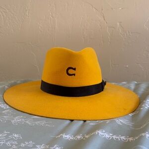 Charlie 1 Horse Yellow Wide Brim Hat with Black Band